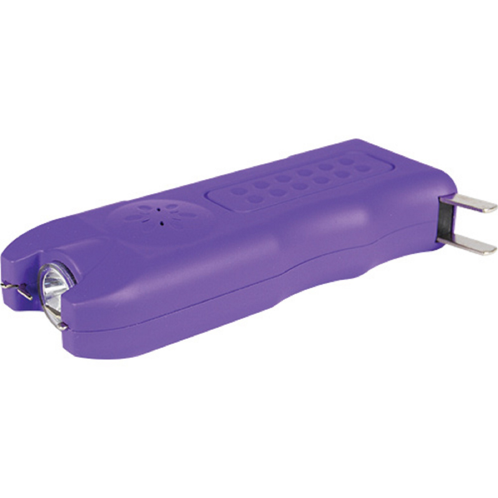 MultiGuard 80 MV Purple Stun Gun 120db Alarm LED Flashlight Built In Charger