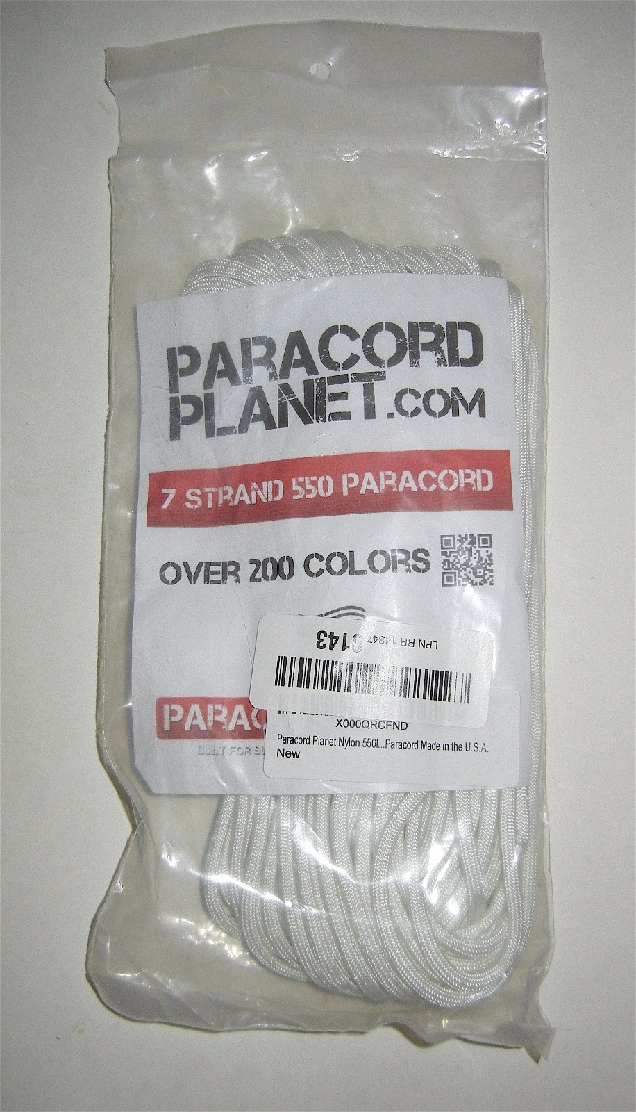 Paracord Planet NYLON 550 Cord Type III 7 Strand Paracord, WHITE