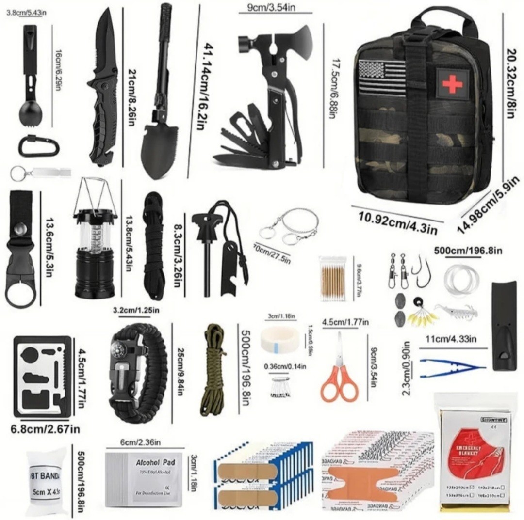 180 Pcs Multi-Purpose Emergency Survival Kit