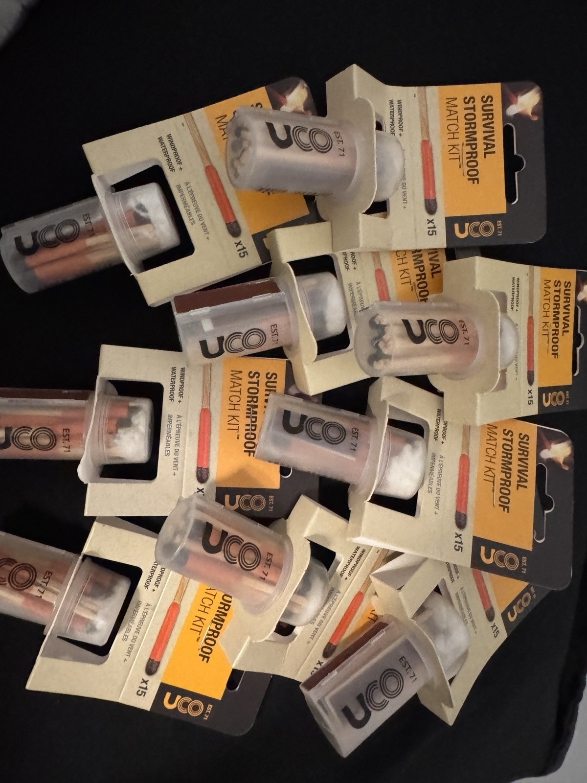 UCO Survival Stormproof Match Clear Matchbox Waterproof Matches 15 ct&2 strikers
