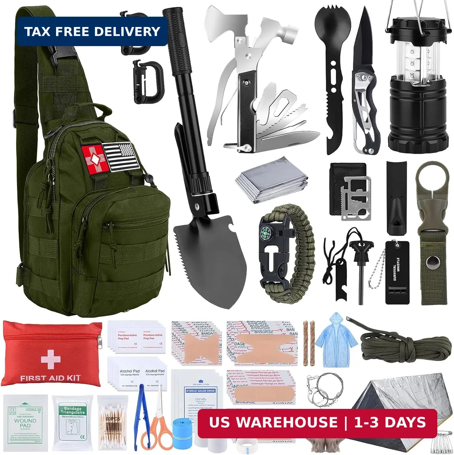 Survival Kit, Gifts for Fathers Day Men, Women, 251pcs Emergency Survival Gear a
