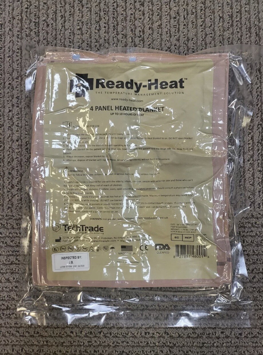 US Army READY-HEAT 4-Panel Heated Emergency / Survival Blanket Exp. 02/2022