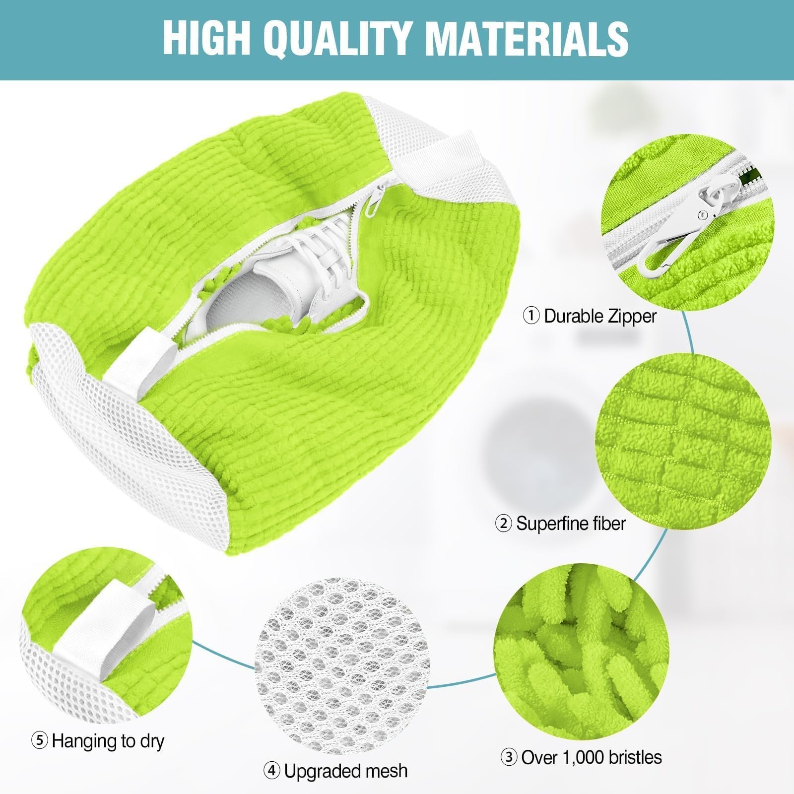 Shoe Washing Machine Bag, Laundry Bag for Washer and 2 PACK, Green