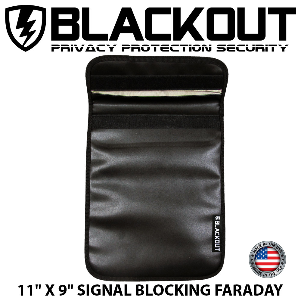 FARADAY CAGE EMP BAG RFID PRIVACY TABLET SIZE BLACKOUT 11″ X 9″