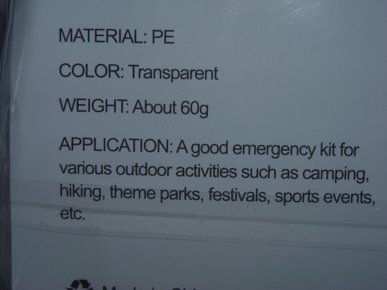 Disposable Adult Emergency Waterproof Hood RainCoat Poncho Hiking Camping