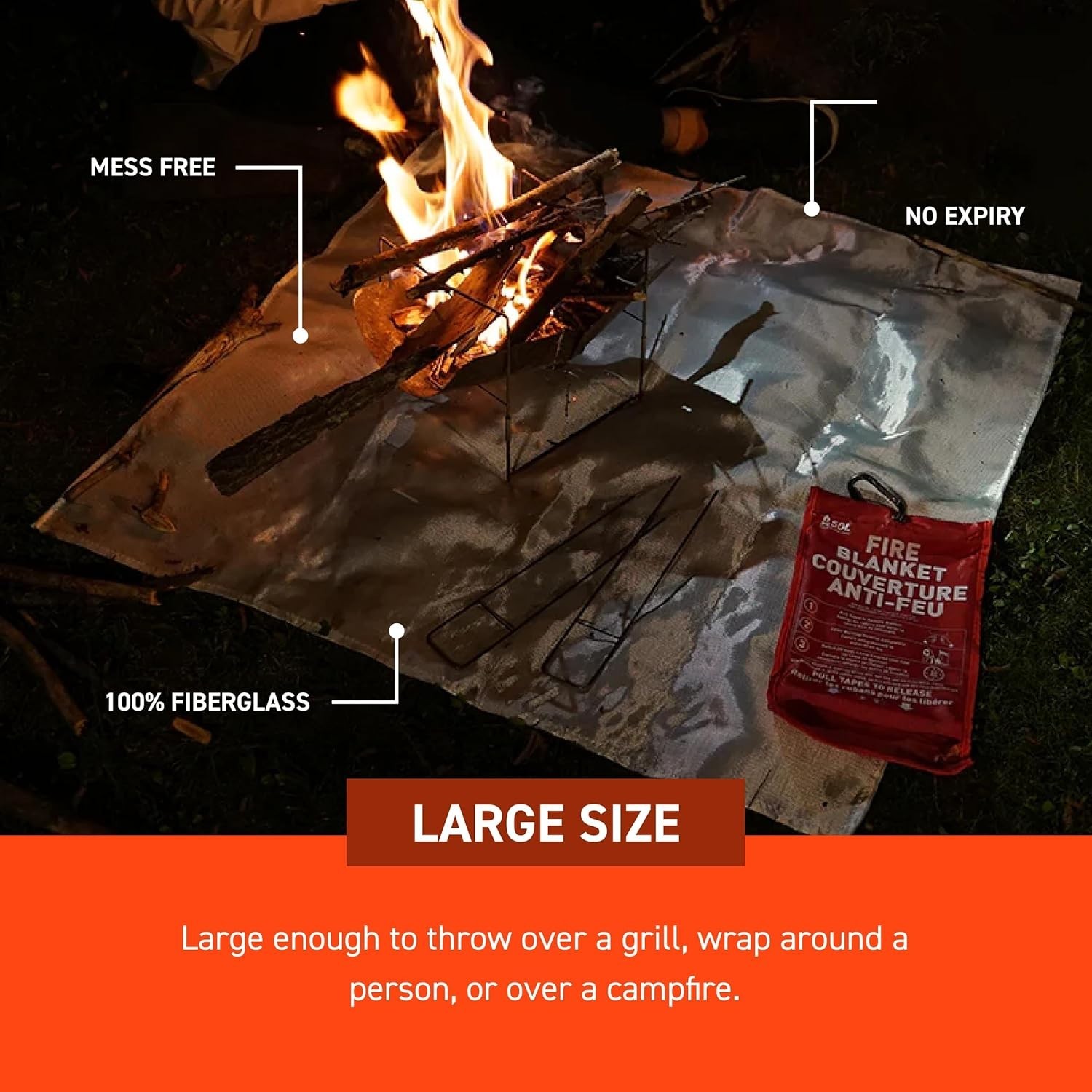 S.O.L. Survive Outdoors Longer Emergency Fire Safe Fire Blanket