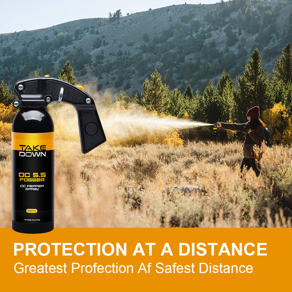 Take Down Pepper Spray w/ Holster OC S.S Fogger 16oz 30ft