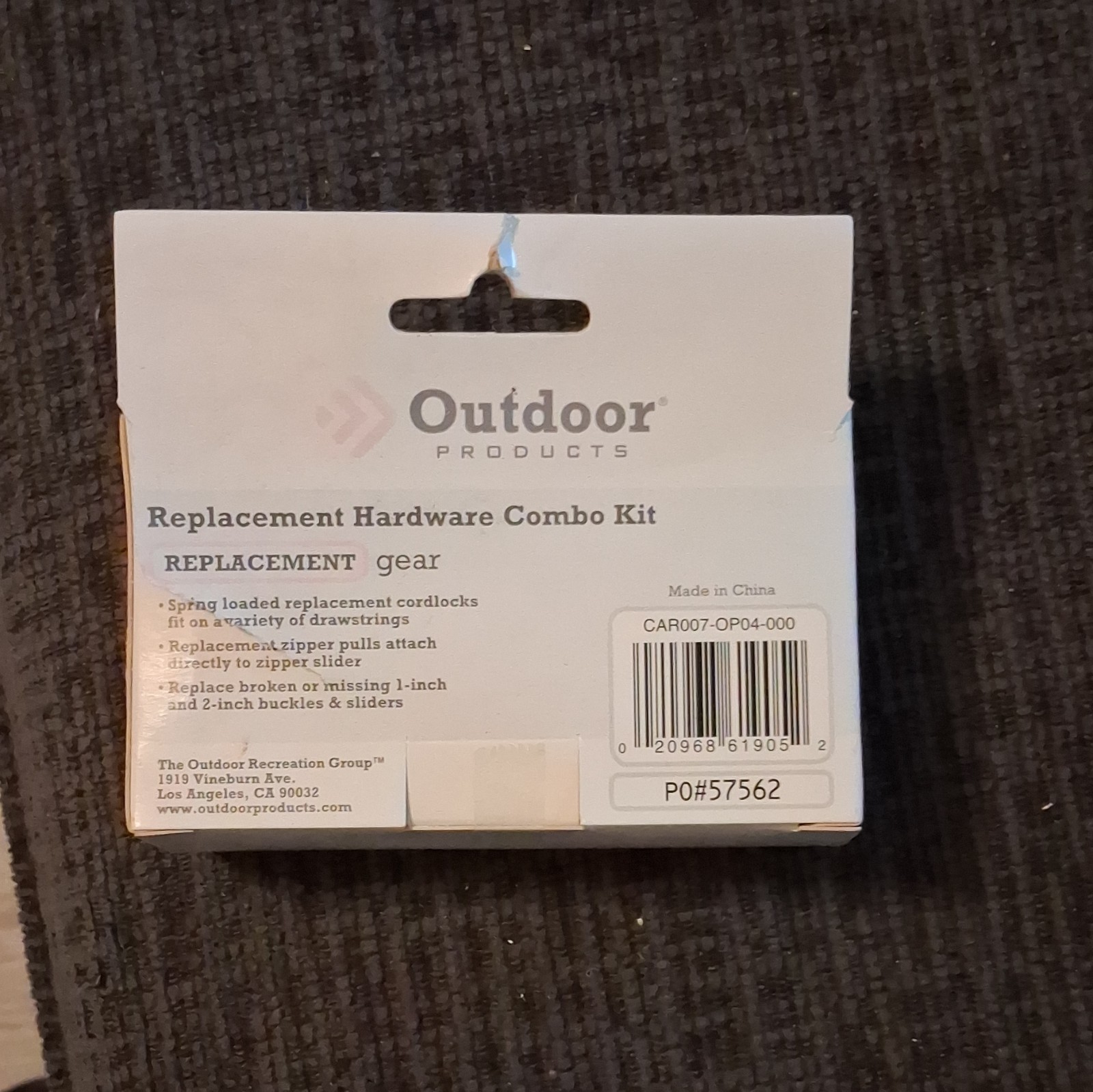 Outdoor Products Black Replacement Hardware Kit Cordlocks Zipper Pulls Buckles