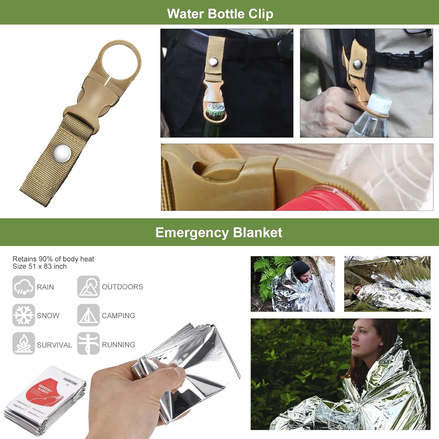 Gifts for Men Fathers Day Emergency Survival Kit 22 in 1 Professional Survival