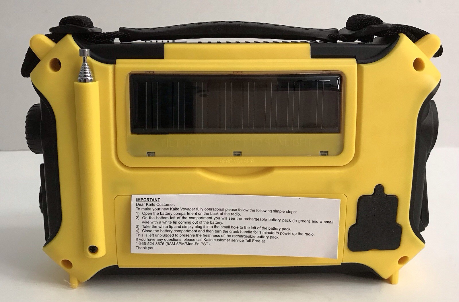 Yellow Kaito KA500 Voyager Solar Crank Battery Survival Radio AM FM Shortwave