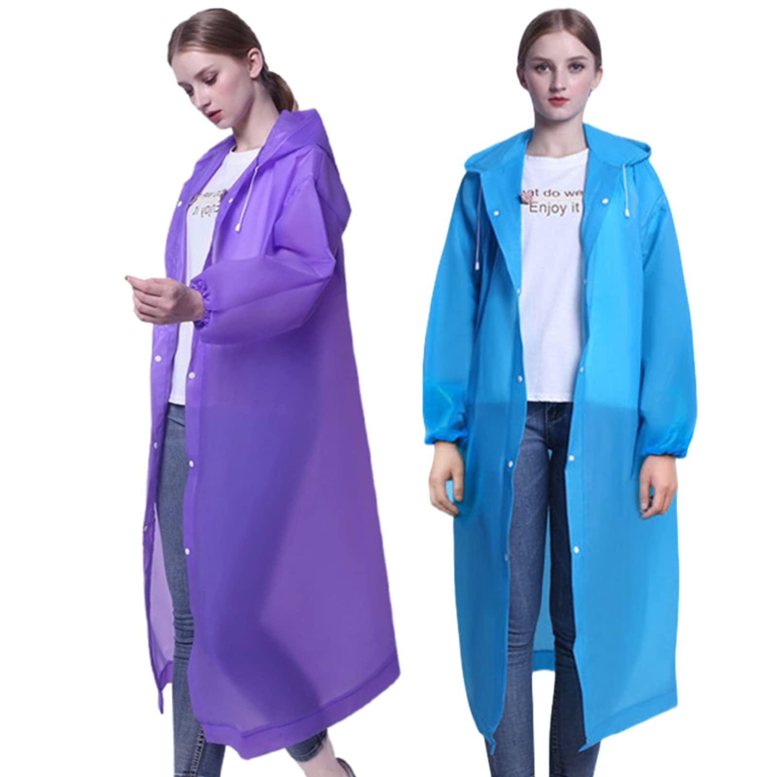 Rain Poncho Raincoats for Adult Reusable – 2-5 Pack EVA Waterproof Rain Coat …