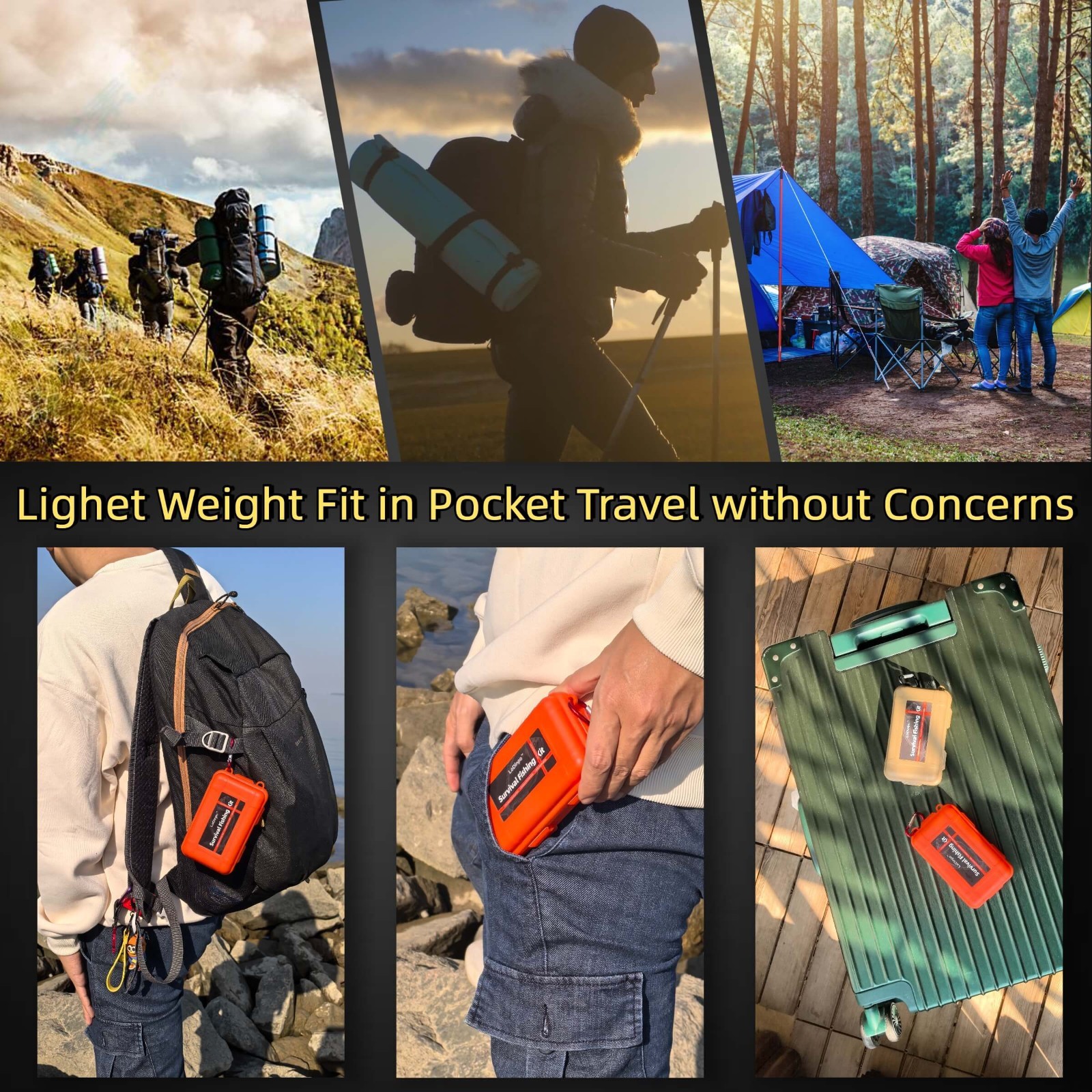 Survival Fishing Kit Pocket-Sized Emergency Tackle Box for Outdoor Adventure