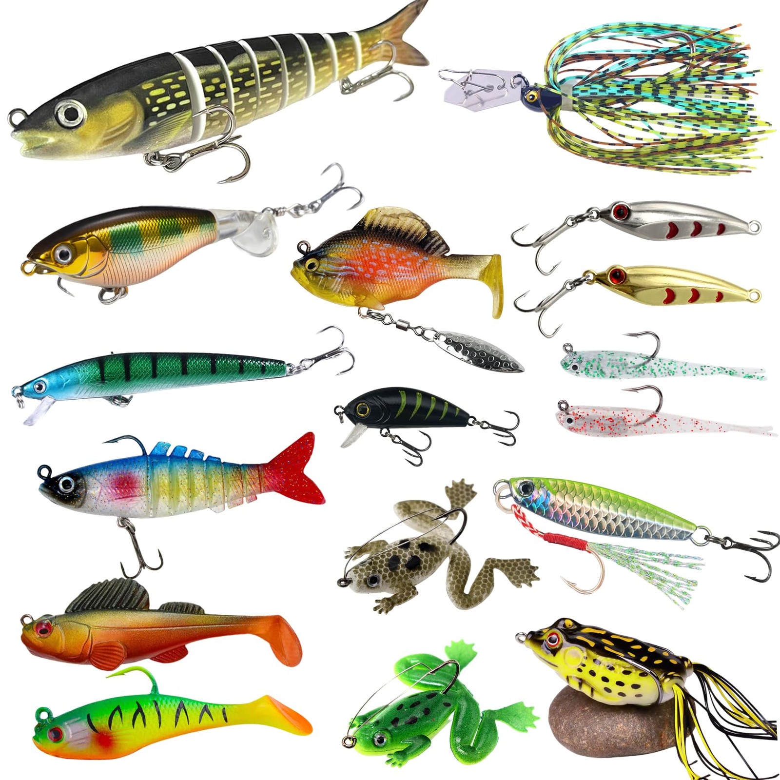 DAMIDEL 600 Pcs/Tackle Box Fishing Kit-Fishing Medium, Red black,while,green