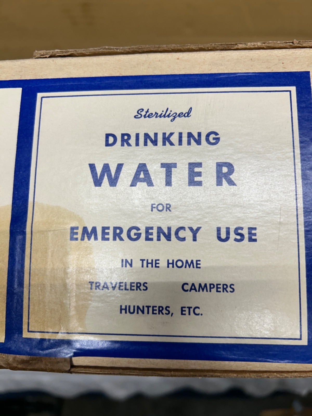 1950s Graber Olive Co. Emergency Canned Drinking Water, Sealed Case, Rare!!!
