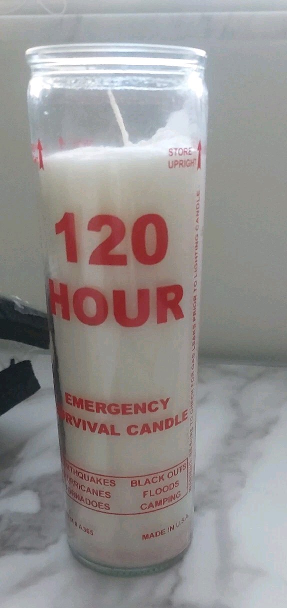 Emergency Candle, 120 hr Survival Candle A365 Made in USA Black outs Disaster *