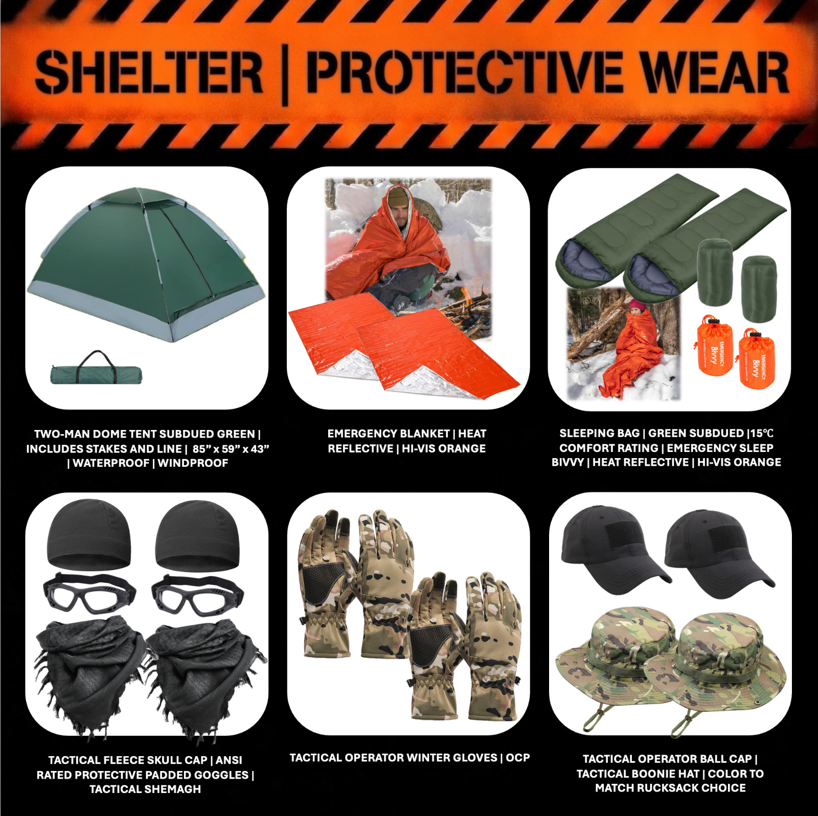 72+ Hour Emergency Survival Kit / Bug Out Bag / Tactical Backpack / First Aid