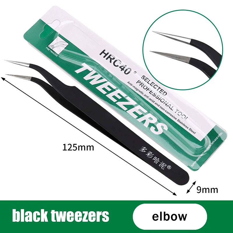 1/2Pcs Anti-static Tweezers Set Pointed Curved Tweezer Precision Repair Tools