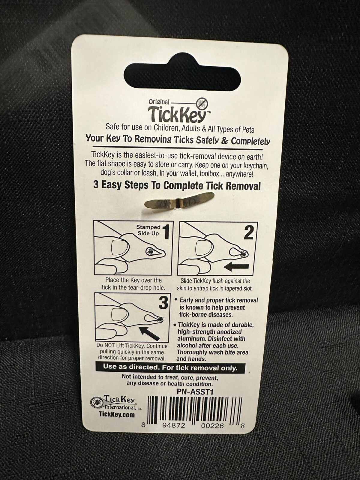 (6) Original TICK KEY Tick Removal Device For Kids Adults Pets USA Made Aluminum