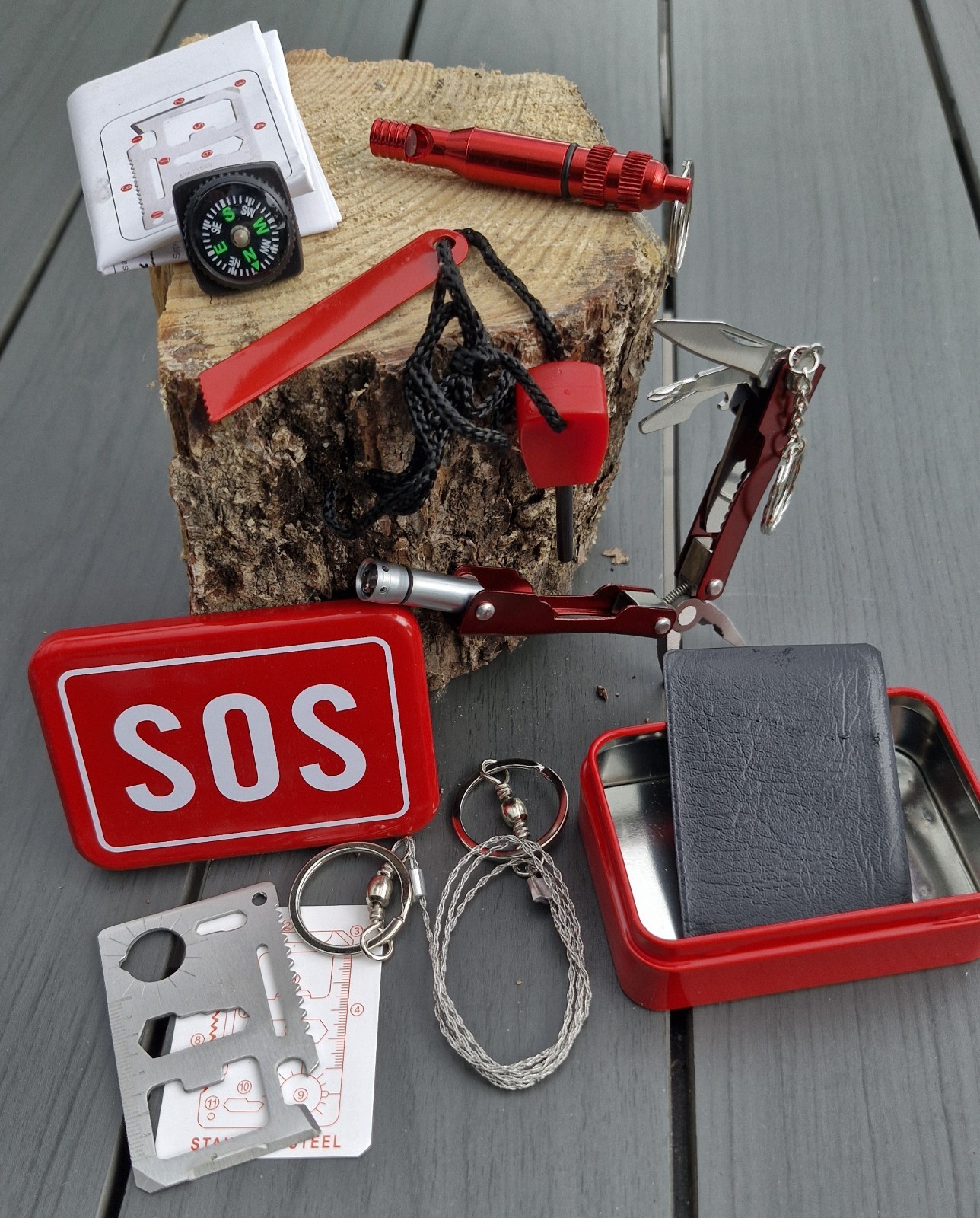 Survival set SOS 7 pcs outdoor box BW multitool emergency box emergency set outdoor box