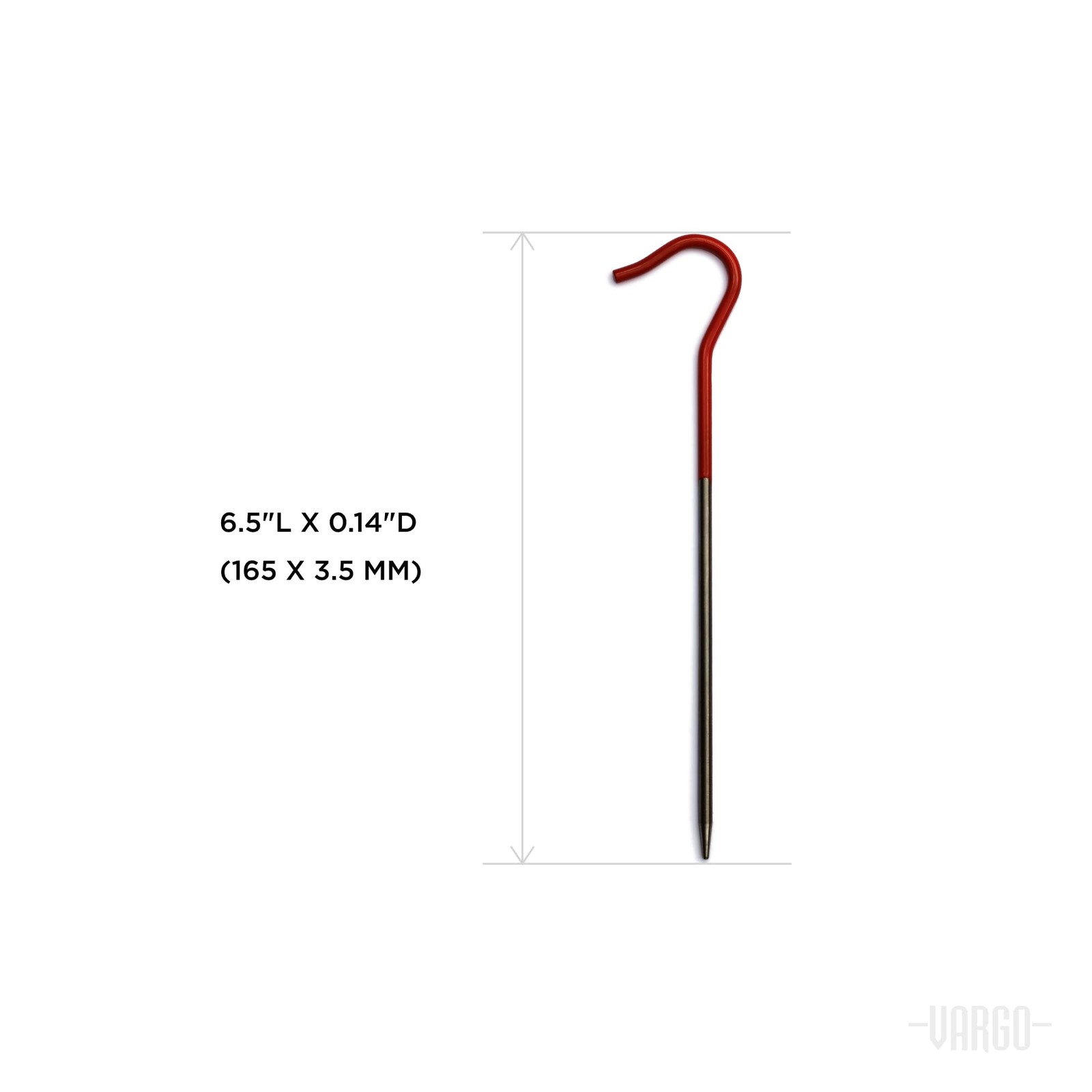 Vargo Titanium Shepherds Hook Stake with Fluorescent Orange 6, Tent Stakes