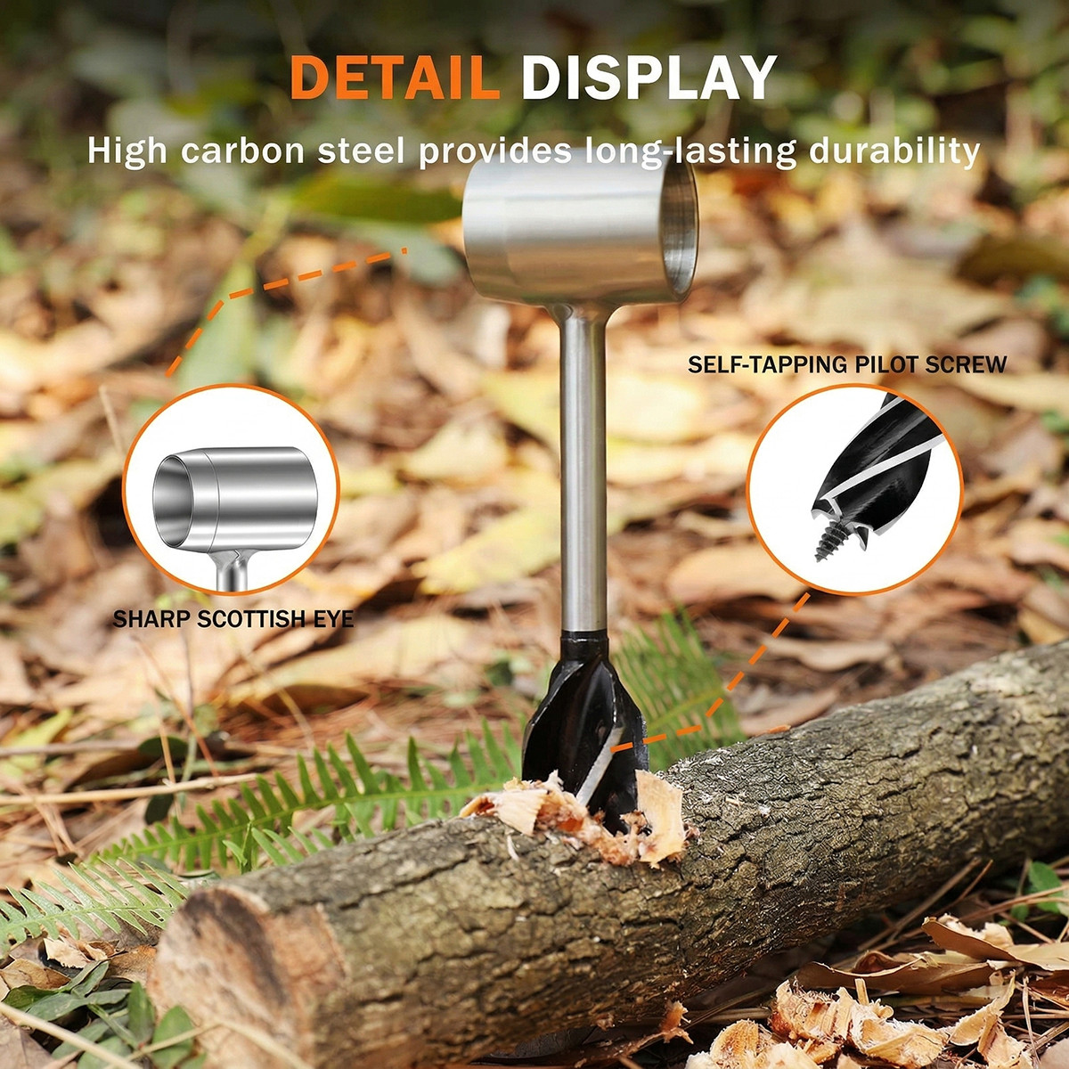 Bushcraft hand auger settlers wrench manual hole drill for survival & camping