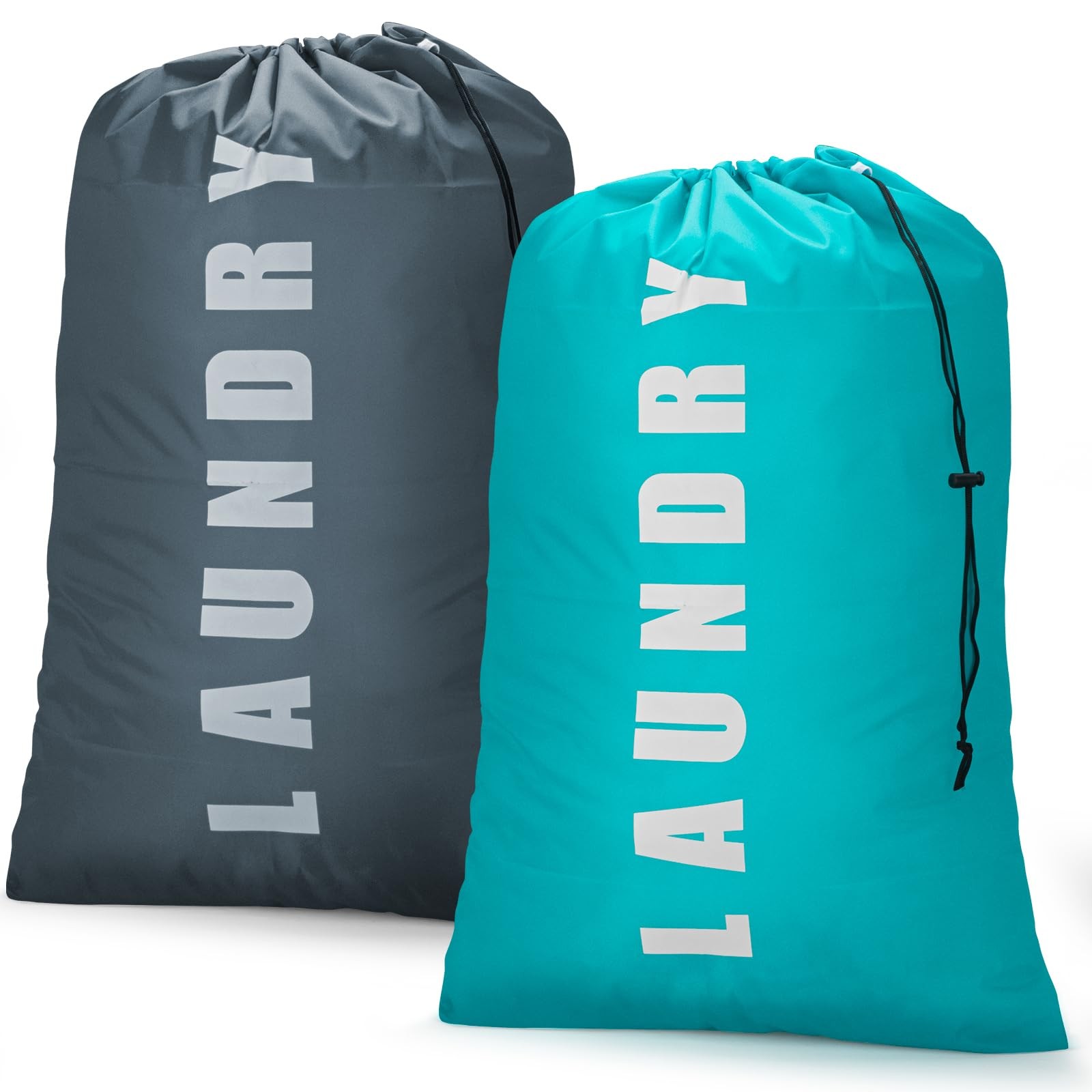 Isink Laundry Bag,2 Pack Travel 24″ x 36″, Bags (Cyan + Gray)