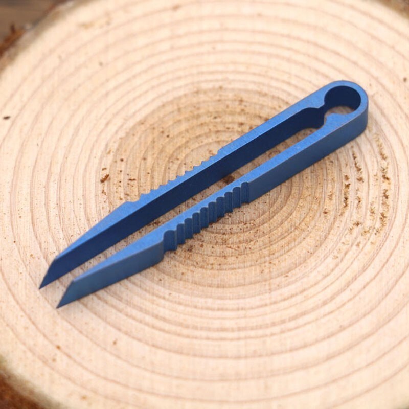 EDC Titanium Alloy Pocket Tweezers Outdoor Travel Home Clamp Holder Gear Tool [