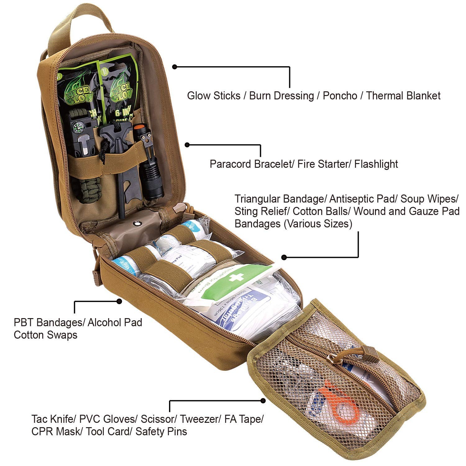 250-Piece Survival First Aid Kit | IFAK Trauma Bag, Molle Pouch, Emergency Gear