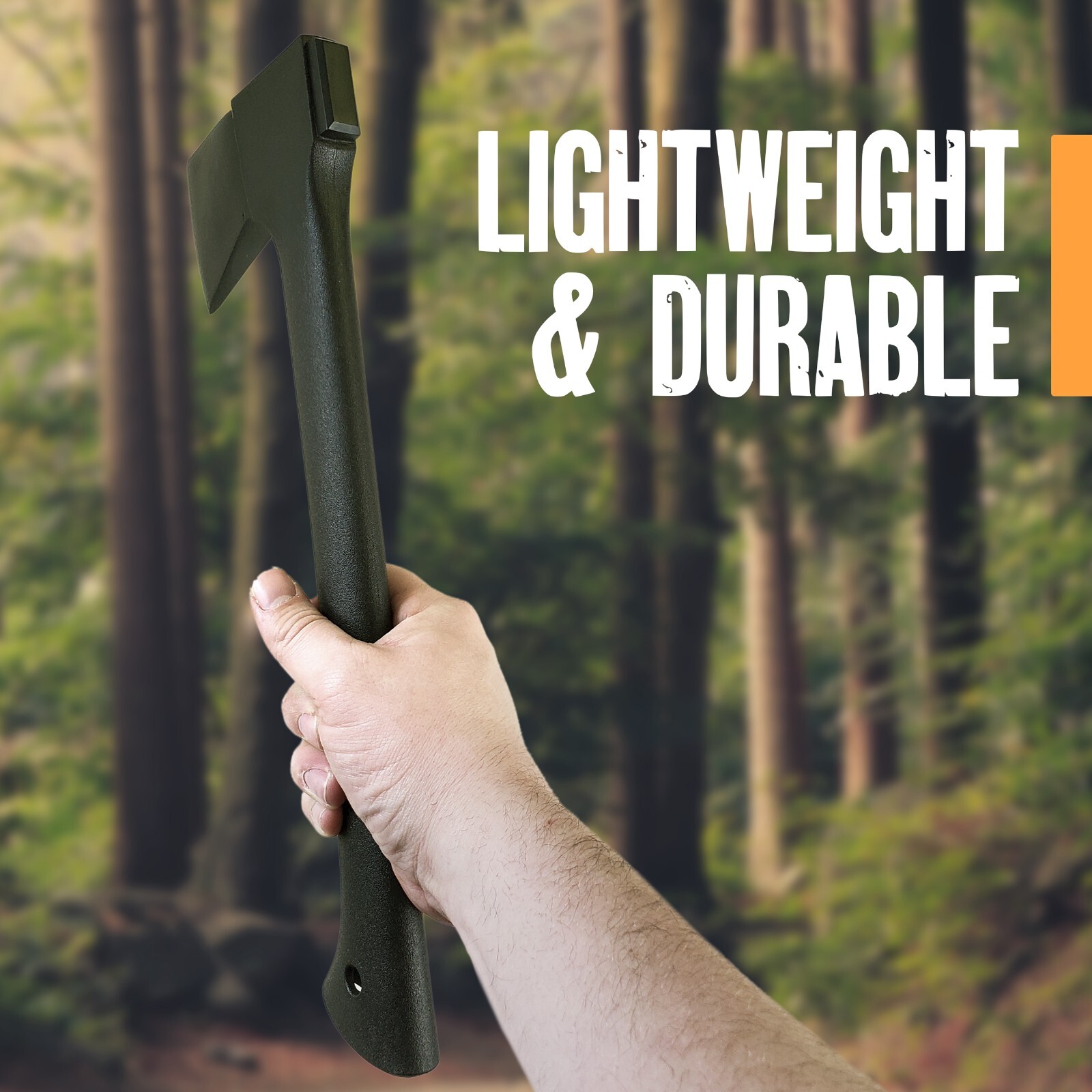 14” Stainless Steel Camping Axe for Wood Splitting with Forged Carbon Head, 20oz
