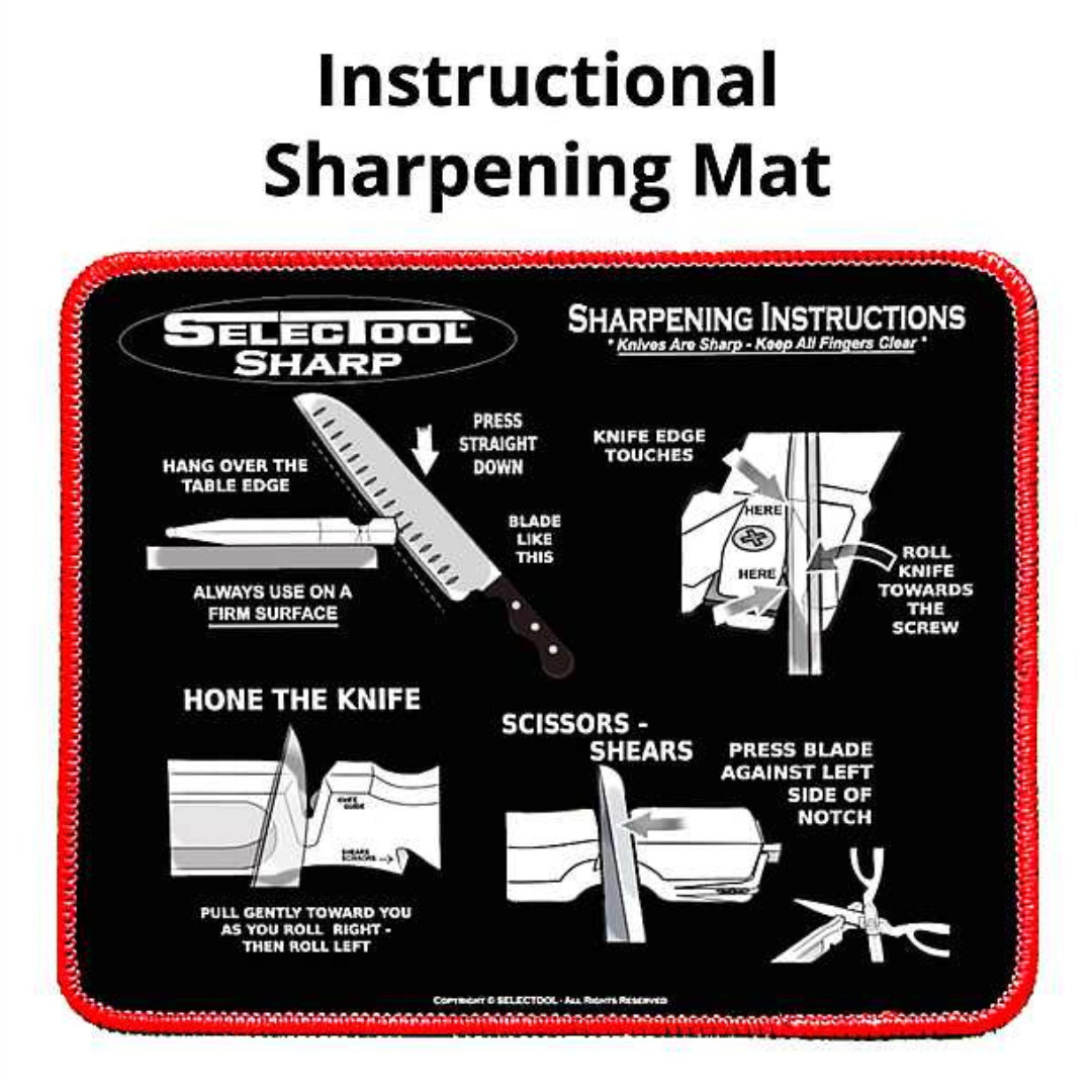 4-in-1 Knife Sharpener Kit + Training Knife & Non-Slip Mat SELECTOOL
