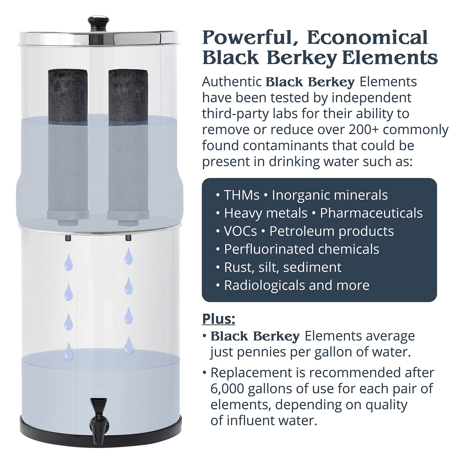 Crown Berkey Gravity-Fed Water Filter with 2 Black Berkey Elements and 2 Berkey