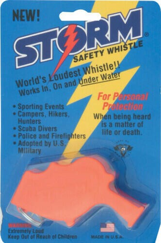 All Weather Safety Whistle Storm Safety Whistle Orange casing. 3 1/4″ overall. E