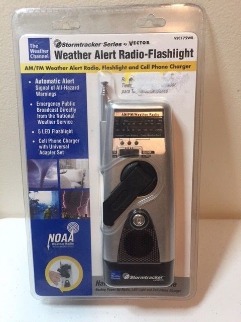 Storm tracker Vector VEC172WB Weather Alert Radio Flashlight Cell Phone Charger