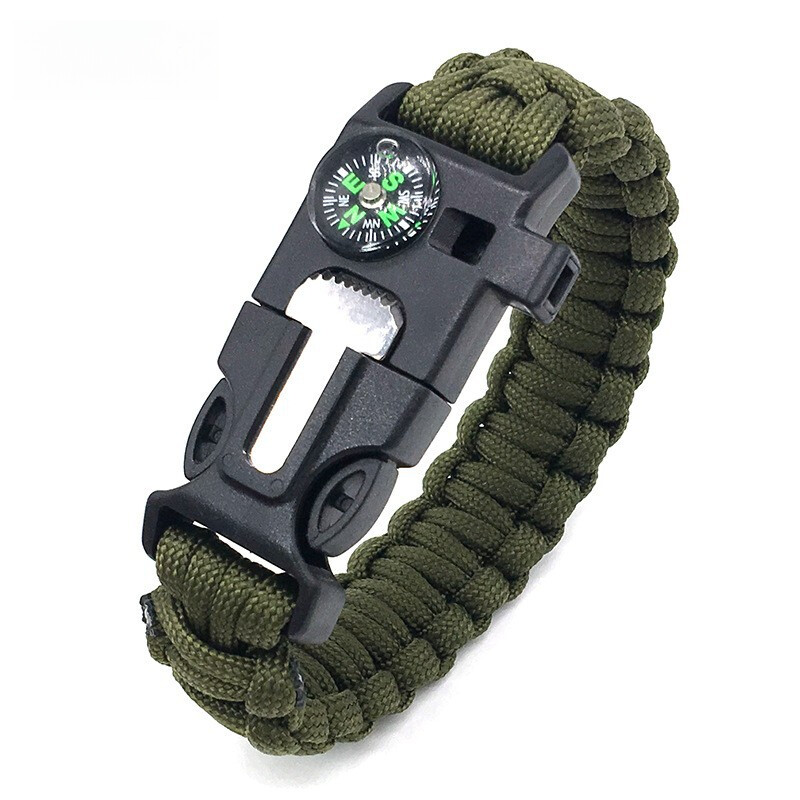 Parachute Woven Bracelet Compass Survival Hand Rope Outdoor Camping Emergency