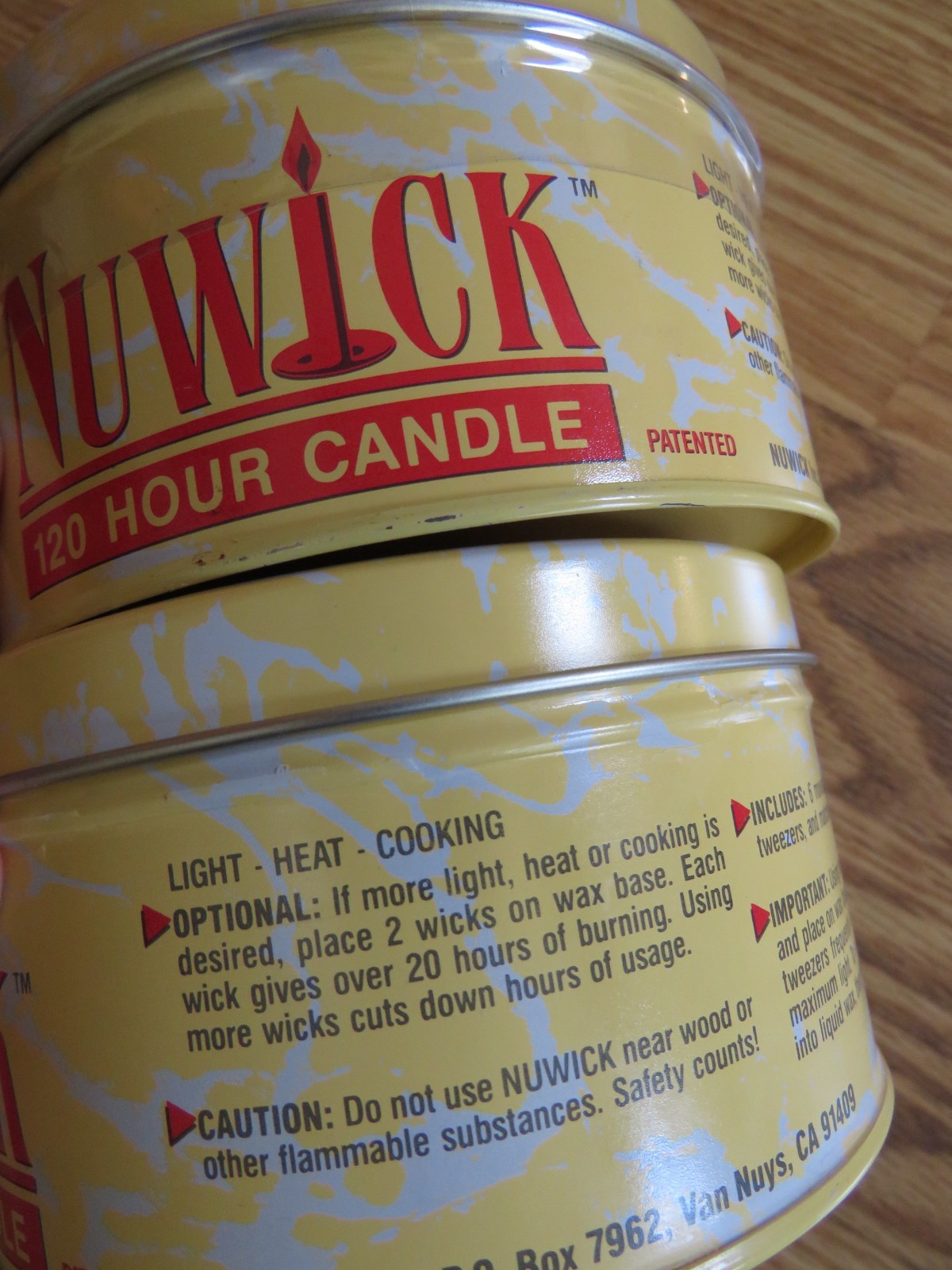 Lot of 2 – NuWick 120 Hour Emergency Candle Survival Kits in Tin, Wicks, Matches