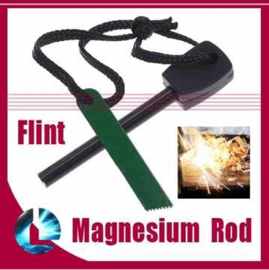 Lg Awesome Survival Knife + Fixed Bld Stainles Cool Knife + Flint Fire Striker