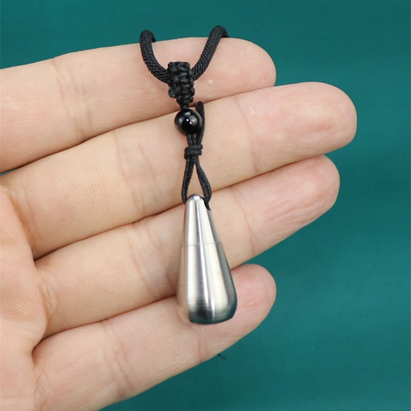 1Pc Mini Medicine Pill Box Pure Titanium Waterdrop Pendant Small Pill Bottle