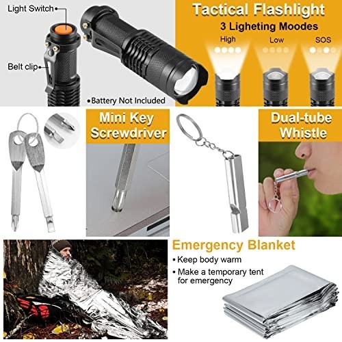 19-in-1 Survival Kit for Men – Emergency Gear, Camping Accessories, Fishing & Hu