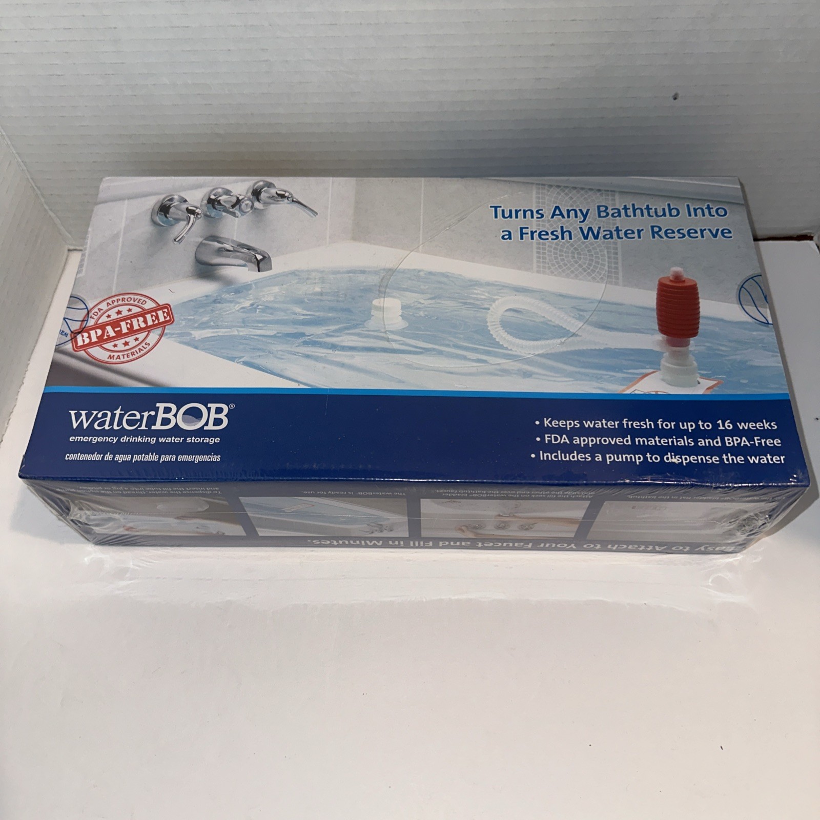 New WaterBob Bathtub Emergency Drinking Water Storage 100 Gallons. New/Sealed