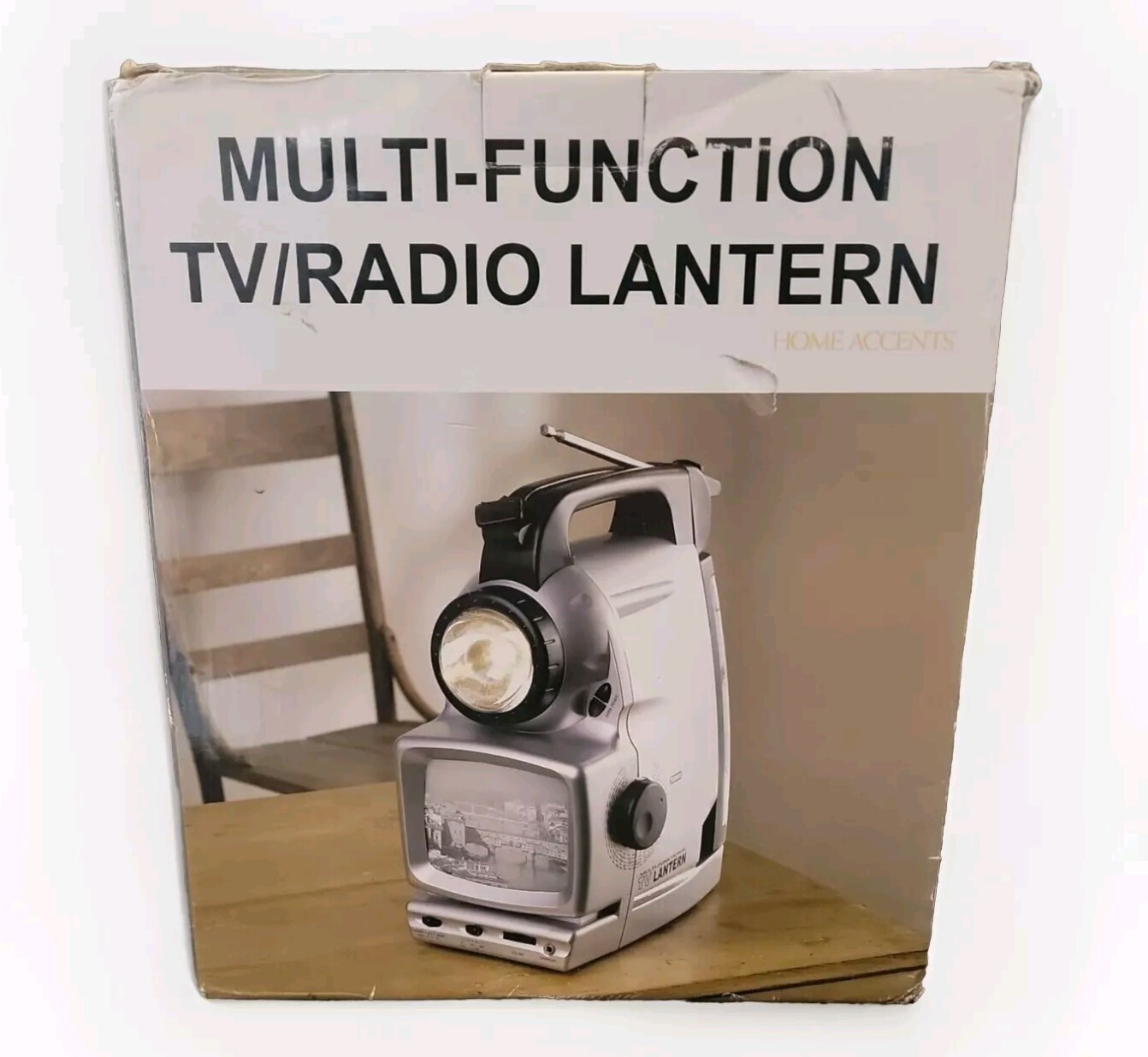 Multi-Function Camping TV Radio Lantern Flashlight Siren AC/Battery NOS