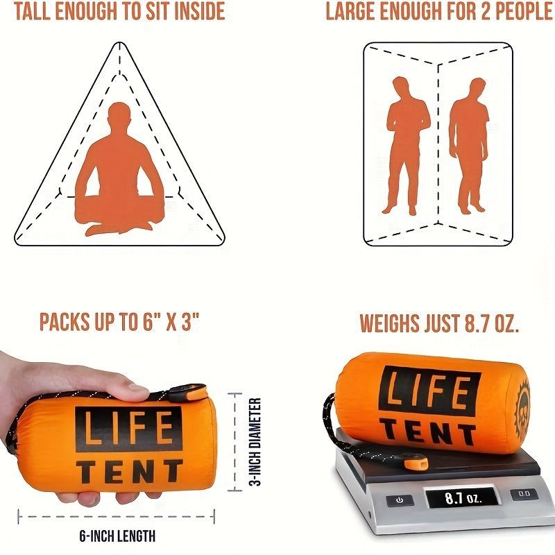 Life Tent Emergency Survival Shelter; 2 Person Emergency Tent; Emergency Shelter