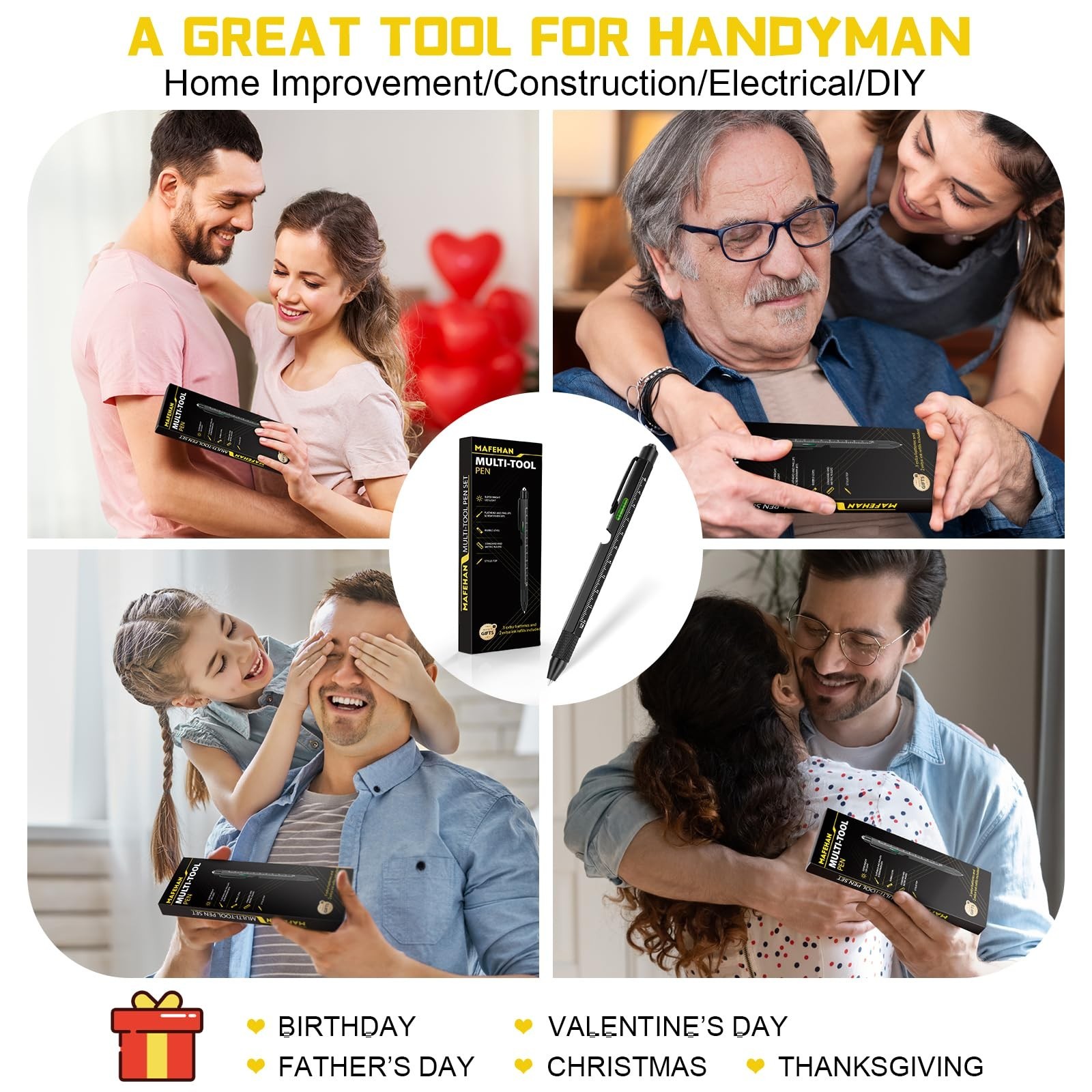 Gifts for Men Who Have Everything – MAFEHAN 9-in-1 Multitool Pen with LED