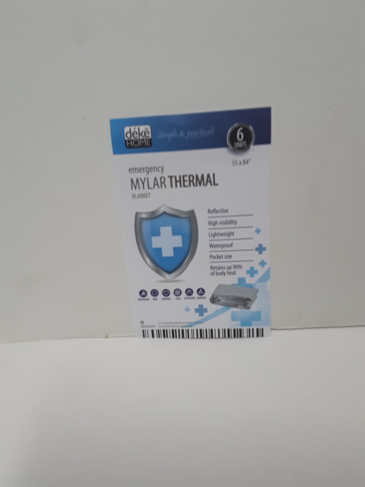 Emergency Mylar Thermal Blankets (Pack of 6), New, 55×84″