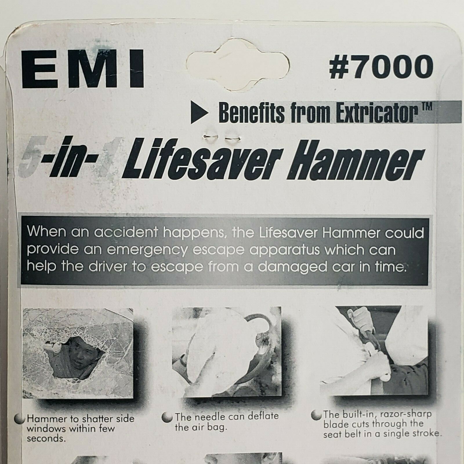 EMI Extricator 7000 Lifesaver Hammer Seatbelt Cutter Flashlight Emergency Tool