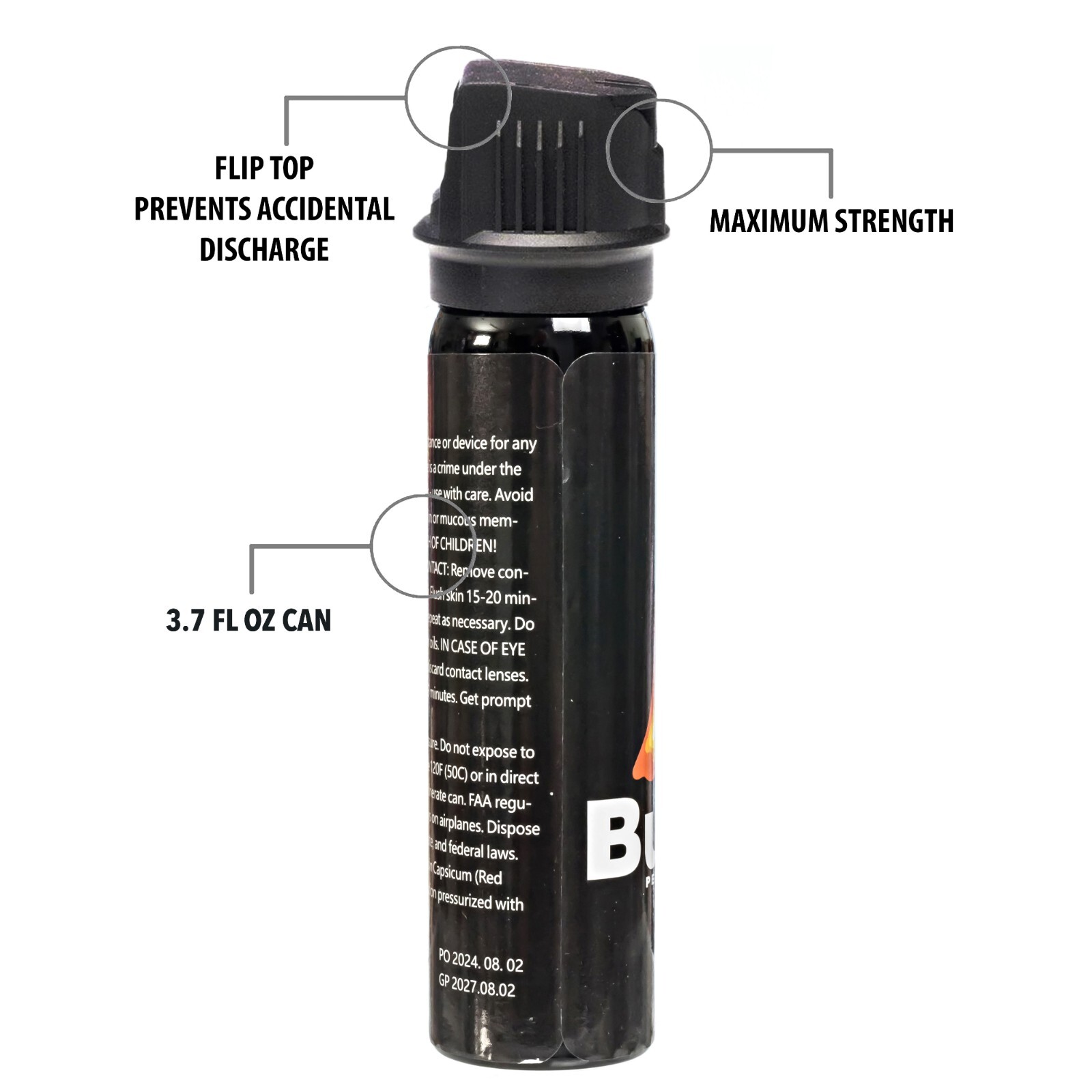 2 Pack Burn Pepper Spray for Self Defense Max Strength Heavy Duty – 3.7 fl oz