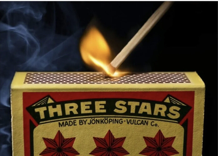 Swedish Camping Matches Three Stars Safety Matches 6 Pks/10 Pks/32 matches ea.