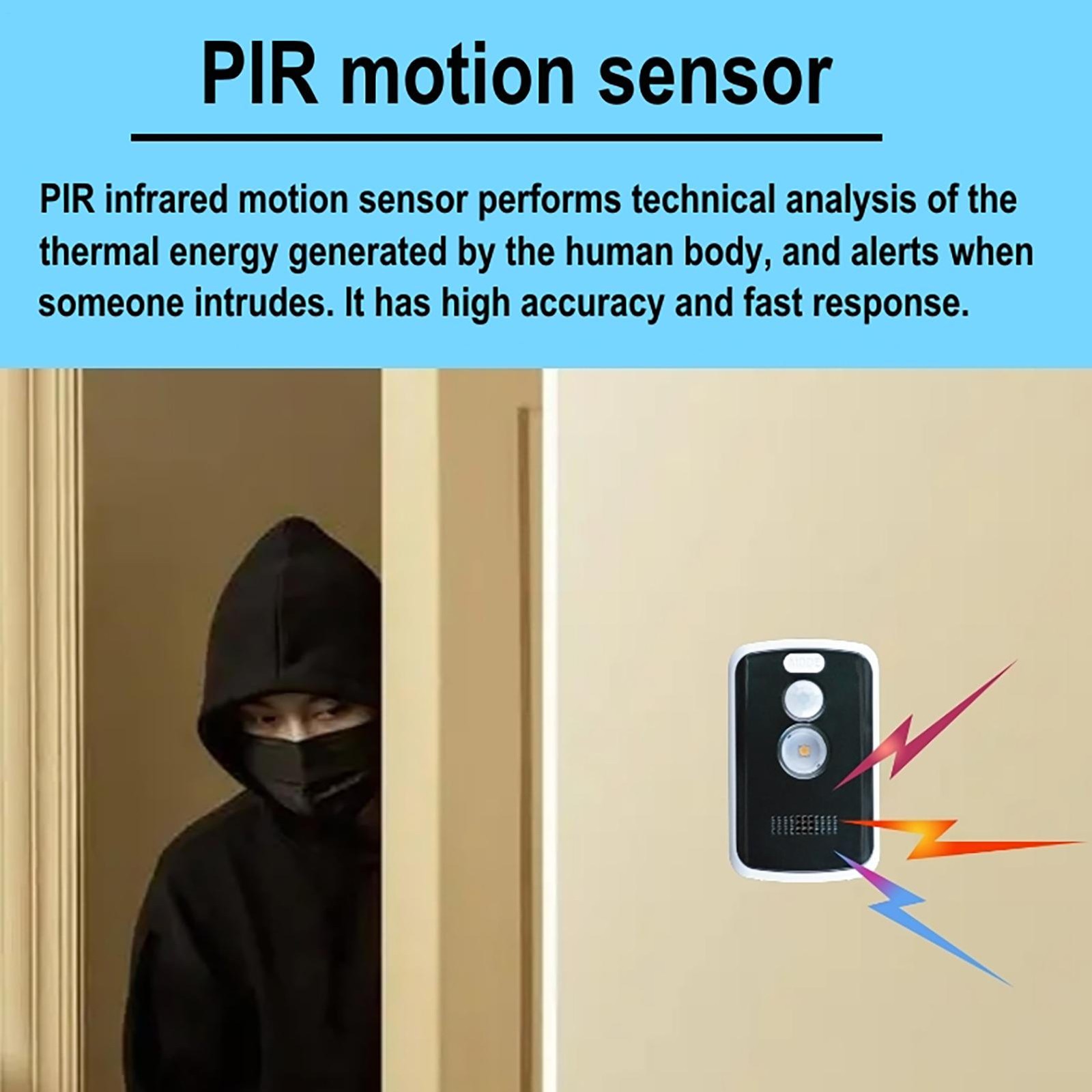 Motion Sensor Alarm Perimeter Outdoor Camp Safe Outdoor Burglar Alarm 125db
