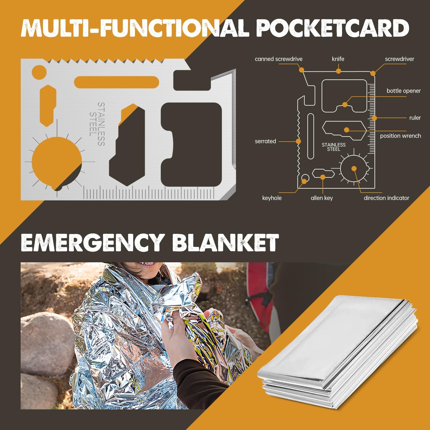 Gifts for Men Him Dad, Survival Kit and Equipment 25 Pcs, 97.18 cubic”