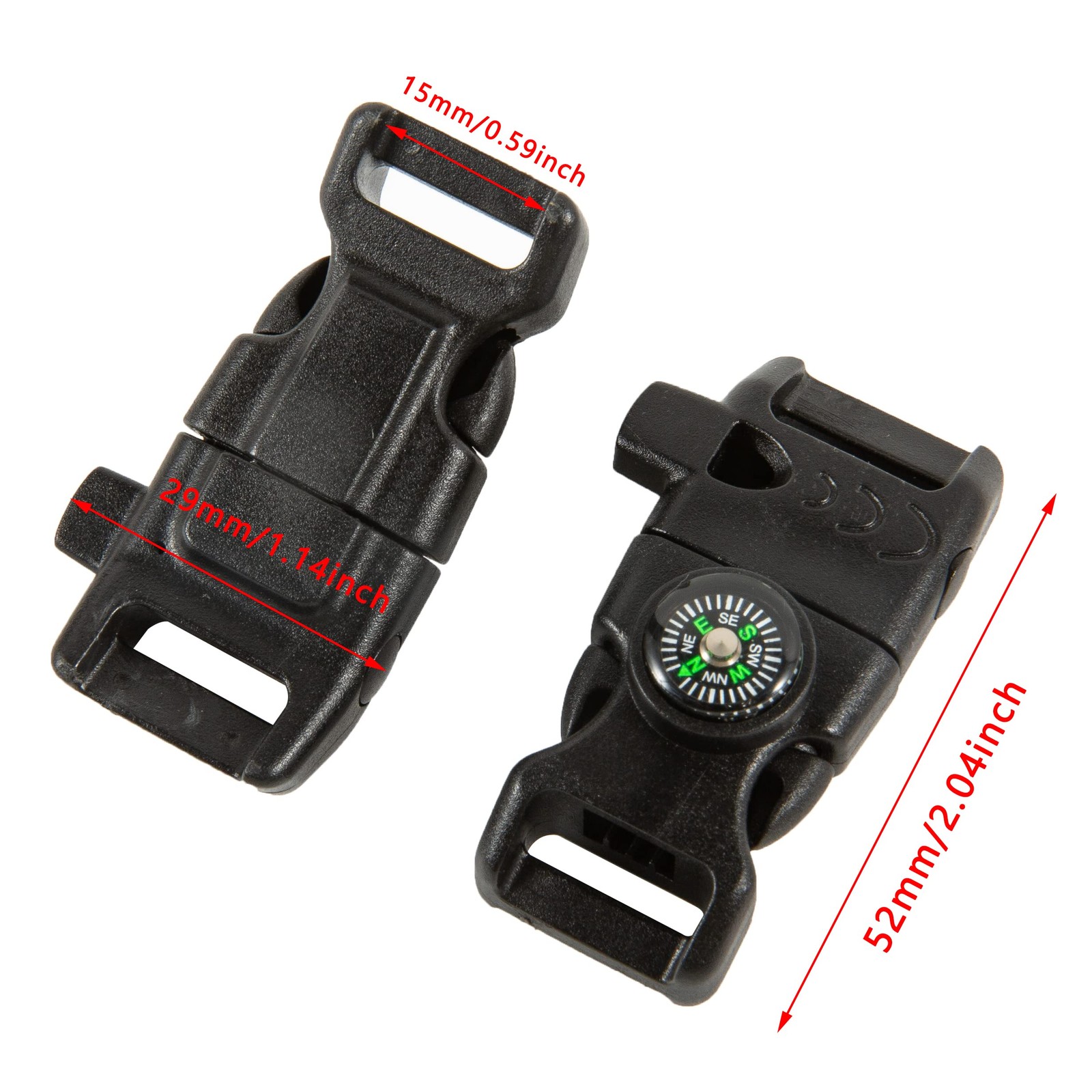 10 PCS Emergency Whistle Buckle come with Compass & Fire Starter & Flint Scra…