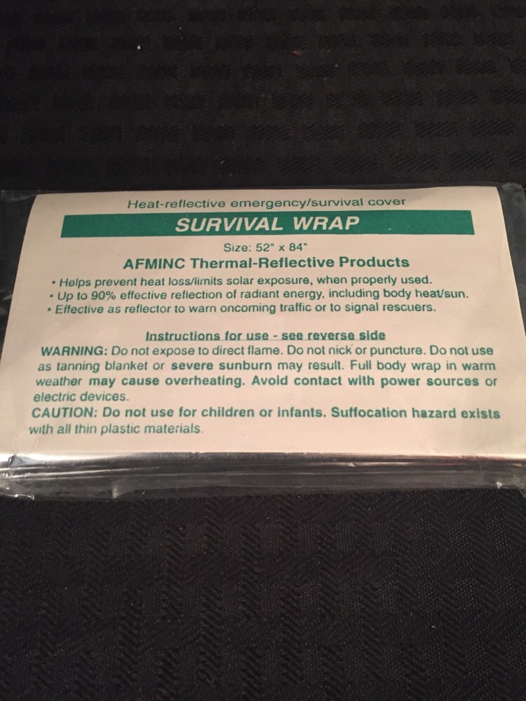 NEW AFMINC Thermal Heat Reflective Emergency Survival Wrap Space Blanket 52″x84″